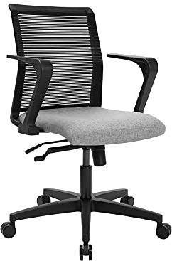 Topstar Drehstuhl Smart Point hellgrau/schwarz inkl. Armlehnen | Made in Germany | Ergonomisch | Drehstuhl, Schreibtischstuhl | höhenverstellbar | Geprüfte Sicherheit nach GS-Intertek