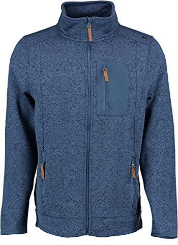 OS Trachten Orbis Herren Fleecejacke Strickfleecejacke Freizeitjacke mit Stehkragen hochgeschlossen Nucku, Größe:S, Farbe:Marine