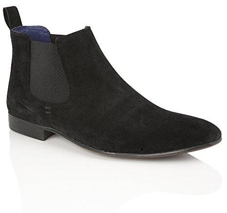 Stivali Chelsea alla moda da uomo, formali e casual, in pelle, taglie 37-44, Carnaby Pelle Scamosciata Nero, 44 EU