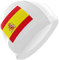 Dallonan Bonnet de bain unisexe en polyester avec logo drapeau de l'Espagne Blanc