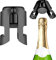 Abeillo 2 Stück Sektverschluss Flaschenverschluss Champagnerverschluss, Edelstahl Vakuum Weinverschluss, Prosecco Flaschenverschluss, Auslaufsicher für Funkelnde Weinsammlung Wein (Schwarz)