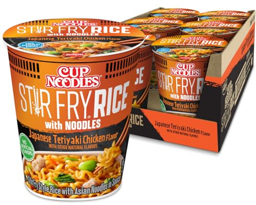 Nissin Cup Noodles Stir Fry Rice with Noodles, Japanese Teriyaki Chicken, 2.75 Ounce (Pack of 6)