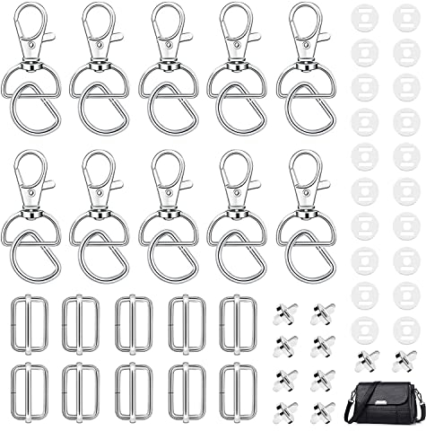 CHRI D Ring 25mm Karabinerhaken für Taschen 40STK- D Ringe Makramee Schlüsselanhänger Karabiner Taschenzubehör zum Nähen für Rucksack Diy Zubehör - Schlüsselband - Hundeleine