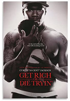 Get Rich or Die Tryin' (2005) Vintage-Filmposter, Leinwandbild, Malerei, Schlafzimmer, Ästhetik, 20 x 30 cm, ohne Rahmen