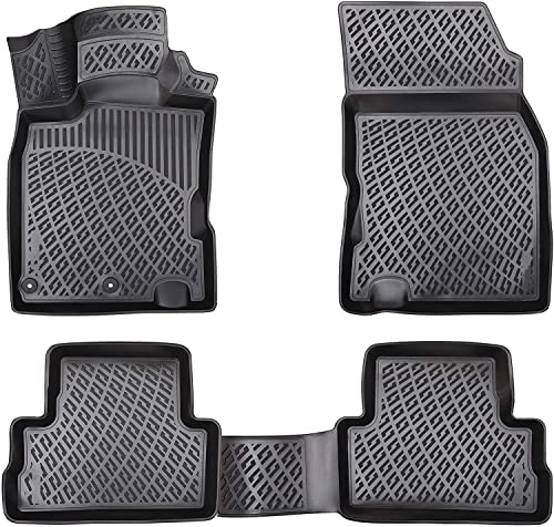 Matnamis 3D Auto Gummimatten Set für Nissan Qashqai 2014-2021 Passgenaue Fußmatten 4-teilig Geruchlos Antirutschmatten Auto PKW-Fußraummatten Extra hoher Schwarz