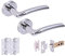 HANDLEZONE® Neemo Internal Door Handle Latch Pack, Complete with Lever On Rose Handles, Latch, Ball Bearing Hinges - Dual Finish Polished/Satin Chrome