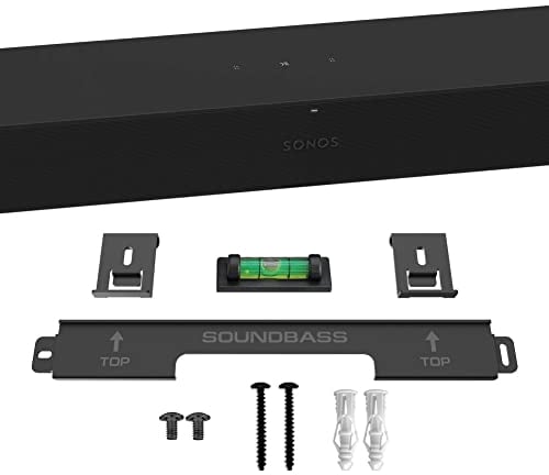 Soundbar Mount for Sonos Ray Sound Bar Includes All Necessary Mounting Hardware, Floating Style Soundbar Wall Bracket for Under TV or Above, Easy To Install, Black