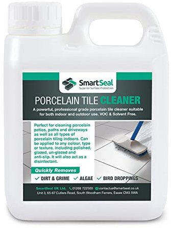 Smartseal Porcelain Patio Cleaner - Premium Porcelain Tile Cleaner - Ultimate Tile Cleaner Solution Ideal For Patios, Paths, Driveways, And Indoor Tiles - (1 Litre)