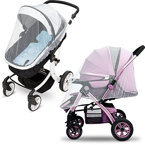 2Pcs Kinderwagen Moskitonetz,Insektennetz Kinderwagen,Fliegennetz für Kinderwagen,Fliegengitter Kinderwagen,Reißfest Fliegennetz Kinderwagen,Mückennetz für Kinderwagen oder Autositz