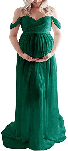 Wamvp Femme Robe Grossesse de Photographie en Maternité Longue Accessoires de Photo Robe Soirée Elégante Sexy Vetements Maternité Plage Mariage Soireé Cérémonie