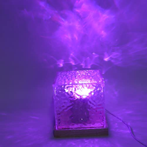 Kristall-Tischlampe, USB RGBW 16 Farben, Dynamisches Wasserwellenlicht mit 4 Modi, Nachttischlampe aus Acryl für Kinderzimmer, Wohnzimmer, Studentenwohnheim, Party,