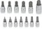 oumuik Set di chiavi a bussola esagonali, 13 pezzi, metrice, 2 mm - 14 mm, set esagonale, acciaio S2 di alta qualità per chiavi dinamometriche e trapani