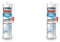 Rubson Mastic Bain & Cuisine Silicone Évite les moisissures, Mastic sanitaire à base de silicone, Mastic étanche renforcé en antifongique, Blanc, 280 ml (Lot de 2)