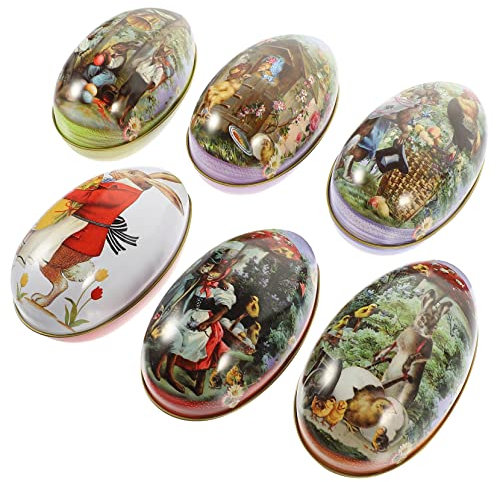 CIMAXIC 6st Blechdose Zu Ostern Mini-geschenkbox Blech Osterei-teedose Lose Teedose Osterei-verzierung Leere Dosen Gläser Basteln Ostereier Kosmetikdosen Souvenir Kind Weißblech Eisen