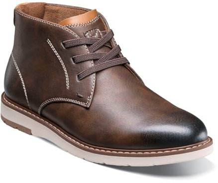 Florsheim Stivali Chukka da ragazzo, Vibe con punta semplice - Little Kid & Big Kid, Cavallo pazzo marrone., 7 Big Kid