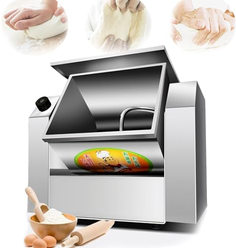 Qiang 1100W/1500W Batidora Amasadora Masa Automática Fabricante Masa Eléctrica Máquina Mezclar Harina Comercial con Temporizador 3kg/5kg/7kg/8.5kg Capacidad Amasado,Giratorio 90°,5kg
