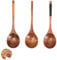 Set De 3 Cuillères En Bois - Petite, À Mélanger À Café, Créative À Soupe Asiatique Japonaise, Louche Pour Miel Poudre Confiture Lait (Ligne Brune, Ligne Noire)