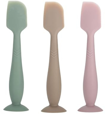 3-Pack Baby Diaper Cream Spatula - Baby Diaper Rash Cream Applicator for Butt Paste Diaper Cream - Diaper Cream Brush for Newborn Baby Essentials (grey, pink, green)