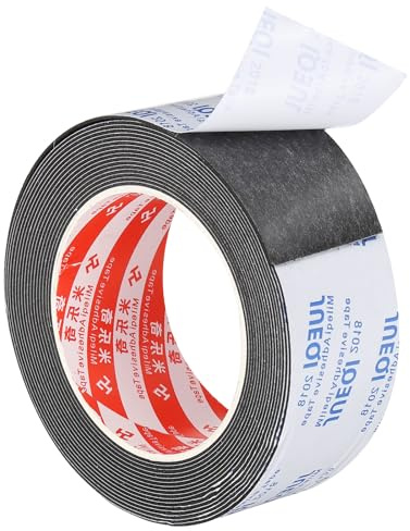 PATIKIL 5m Dichtungsband Selbstklebend, 45mm(B) x 1mm(D) Dichtband für Fenster Türen, Schaumstoff Klebeband 1 Rolle, Schwarz