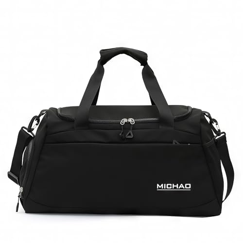 Schwimmtasche Damen, Gym Tasche, Sporttasche Groß, Sporttasche Damen, Reisetaschen, Sport Bag, Fitness Tasche, 52x24x27,Weekende, Klinikaufenthalt, XL (Schwarz)