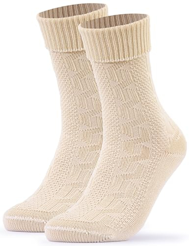 Occulto Herren Kurze Trachtensocken 1er Pack (Modell: Hansi), Trachtenstrümpfe Beige 43-46
