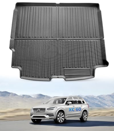 LANGBEAN Kofferraummatte für Volvo XC60 2025 2024 2023 2022 2021 2020 2019 2018, Kofferraum Schutzmatte Hinten Original XC60 aus TPE mit Hohem Rand, Rutschfestes und Wasserdichtes