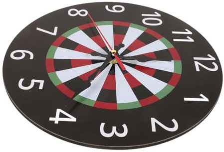 PRETYZOOM Dartscheibe Wanduhr Ohne Ticken Dekorative Hängeuhr Für Wohnzimmer Schlafzimmer Und Büro Stilvolle Wanduhr Im Dartboard Design Einfache Installation Modernes Design