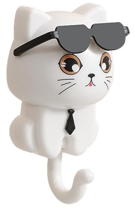 Raxove Porte-clés de chat mignon | Porte-manteau pour chaton avec lunettes de soleil | Adorable décoration murale pour clés, manteaux et sacs.