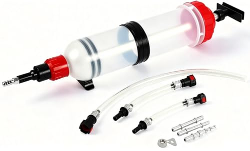 PARAOUTIL Ölabsaugpumpe 1500ml Handpumpe Ölabsaugspritze Spritze mit Schlauch Ölspritze Absaugpumpe,Geeignet für Motor Getriebe,Hinterachsöl Bremsflüssigkeit und Kühlflüssigkeit