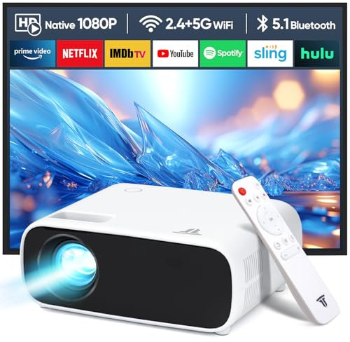 Nuovo proiettore 2024, Bluetooth e WiFi, 18000 lumen con supporto 4K, proiettore video HD, compatibile con PS5 e switch (nero)