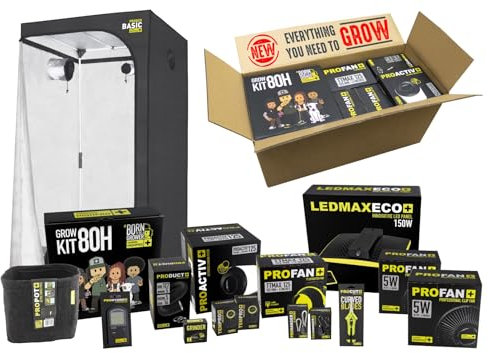 GARDEN HIGHPRO Growkit 80H | Komplettset | Growzelt | Growzelt Indoor | Extractor 125mm | Kohlefilter | Lüfter 5W | Combict | Schere