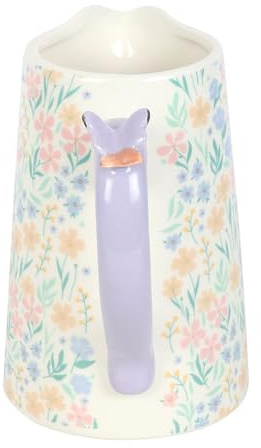 Ditsy Floral Print Ceramic Flower Jug with Butterfly