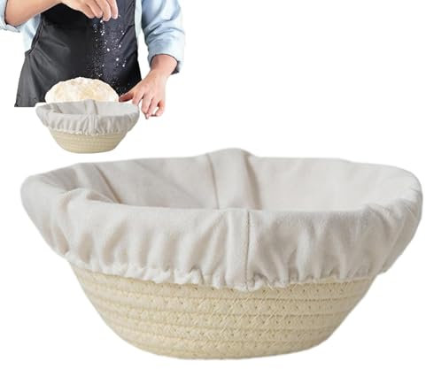 Lunaobrik Brotkorb, rund, oval, Brotkorb, Baumwollseil, Backzubehör, Gebäckherstellung, Aufbewahrungsbehälter für Backliebhaber