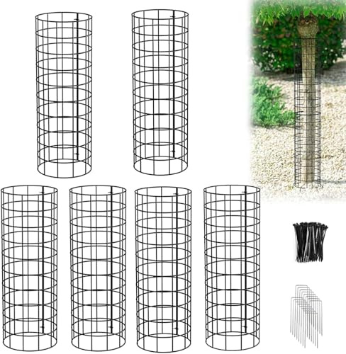 Baumstammschutz Metall Baumschutzgitter Baumschutz Stamm Pflanzenschutz Stamm-Schutz Erweiterbar Rindenschutz Baumschutzhülle Stammschutz Eisen atmungsaktiver Baumschutz gegen Rindenfäule (6 Stück)