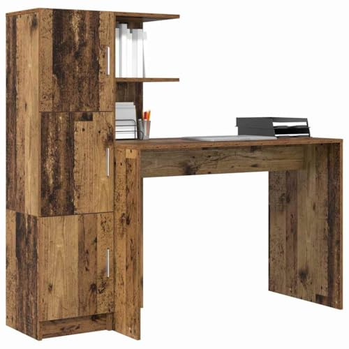 vidaXL Schreibtisch Altholz 133,5 x 50 x 124 cm 2 STK. | Viel Platz, um deine Sachen zu organisieren, Moderner Look, der super in heutige Innenräume passt,