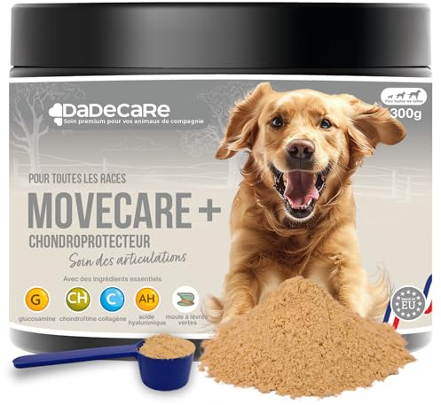 Movecare + Condroprotector Perros 300g - Suplemento Polvo Para Articulaciones Perro - Mejillón Verde, Glucosamina, Condroitina Y Ácido Hialurónico - Condoprotectores Perros Para Salud Osteo-Articular