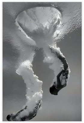 WOPIYNAG Leinwandposter Diving, Schwarz-Weiß-Poster, Schlafzimmer, Dekoration, Landschaftsdekoration, Geschenk, 30 x 45 cm