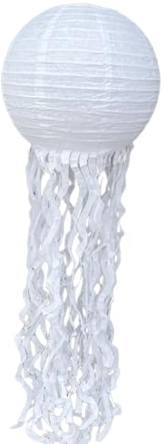 Blausky 20cm x 3 STK Qualle Papierlaternen zum Hängen,Bunte Laternen Set Runde Papierlampion Chinesisches Lampenschirm Deko Papier Lampions für Party Garten Hochzeit Oktoberfest,Weiß
