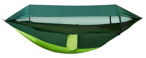 HFYSGVO Hamaca Doble for Exteriores con diseño antivuelco, Apertura automática, mosquitera y toldo Parasol(Green)