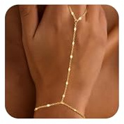 SHOFUL Handkette Goldarmbänder für Frauen Trendige Sachen Ringarmband Handkette Zarten Kettenarmband Handschmuck Geschenke(Stil 3)
