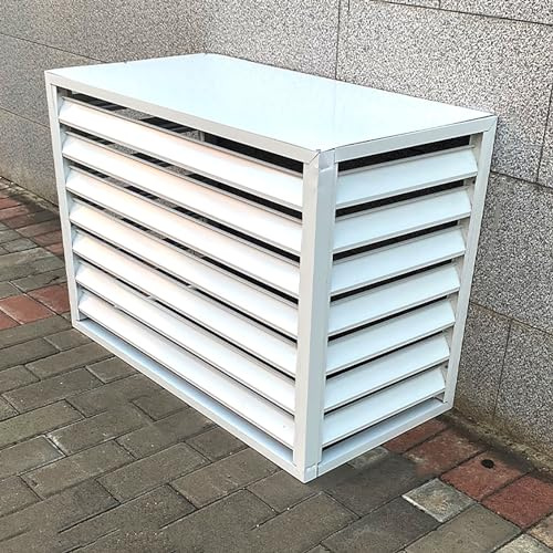 Copertura in alluminio per condizionatore d'aria, Copertura for aria condizionata e pompa di calore for esterni in alluminio, multicolore, in diverse dimensioni(White,100 * 50 * 70cm)