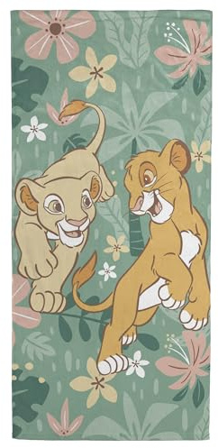 Jay Franco Kids Disney Der König der Löwen 100% Baumwolle Strandtuch – 71 x 147 cm Superweiches Badetuch, Pool & Reise, Offiziell Lizenziertes Produkt, Grün