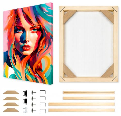 Canvas DIY Frame 60 x 120 cm DIY Wooden Picture Frames, Oil Painting, Wall Art Paintings, Posters Prints, Home Gallery Multiple Sizes with Self Assembly Kit