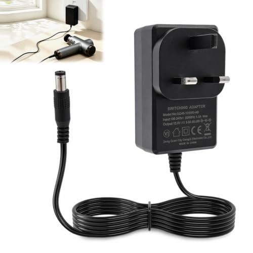 12V 5A 60W Power Supply Adapter AC 100-240V to DC 12 Volt Transformer | Power Wall Charger with 5.5x2.1mm DC Jack for LED Strip Light, CCTV Camera, Monitor, Audio Amplifier 1.5M Cable