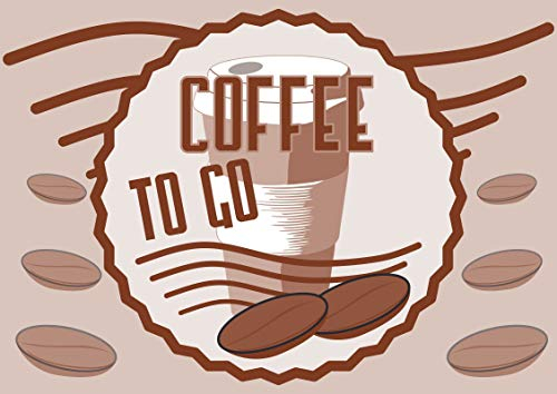 HB-Druck Verkaufsschild Schild Coffee to go A4 Rückseite selbstklebend