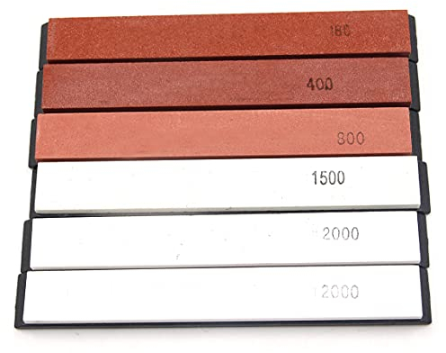 Preamer 180 # a 3000 # Kit de piedra de afilar afilador de cuchillos Set de piedra de molienda de piedra de pulido de piedra de piedra, paquete de 6