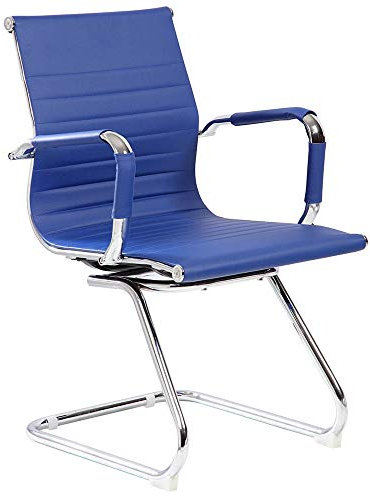 ARCHIMEDE hc-9813g Dallas Sessel Besucherstuhl, Kunstleder, Blau, 54 x 62 x 89 cm