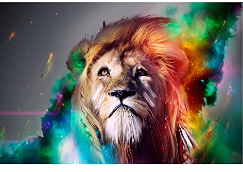 WACYDSD Puzzle 1000 Teile 3D Puzzle Home Decor Hdpictures Abstrakte Tierlöwe Poster Für Wohnzimmer Moderne Wandkunst