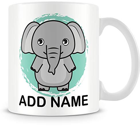 MUGGZ Elephant Mug - Personalised Cup with Name - Gift for Kids – Custom Funny Coffee Mug – Unique Gift for Friends & Family