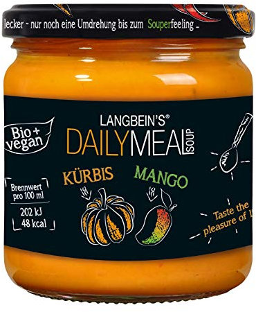 DAILY MEAL Kürbis-Mango Bio-Suppe im Glas, 350 ml